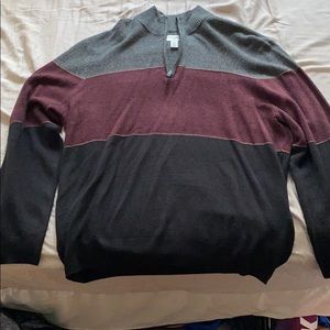 Dockers striped Quarter zip sweater